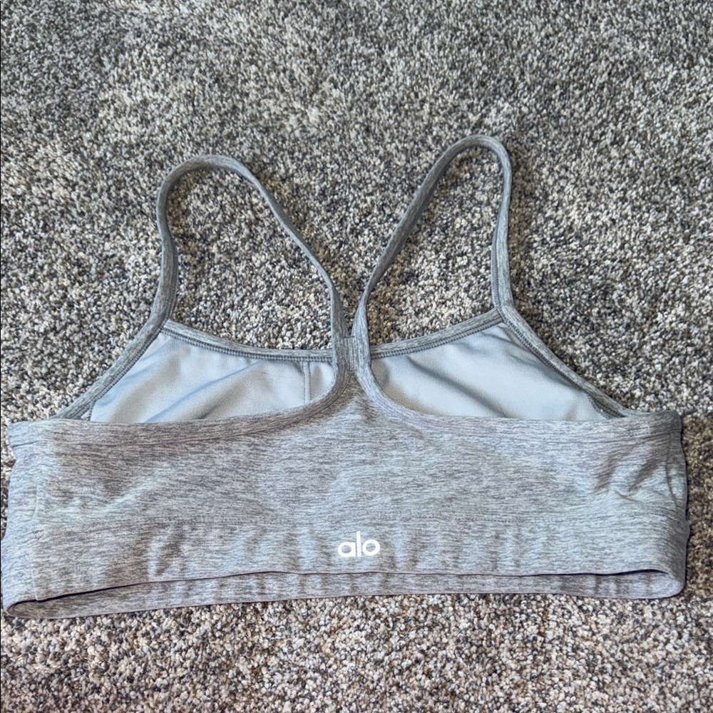 ALO Yoga Heather Gray Sports Bra - Picture 2 of 2